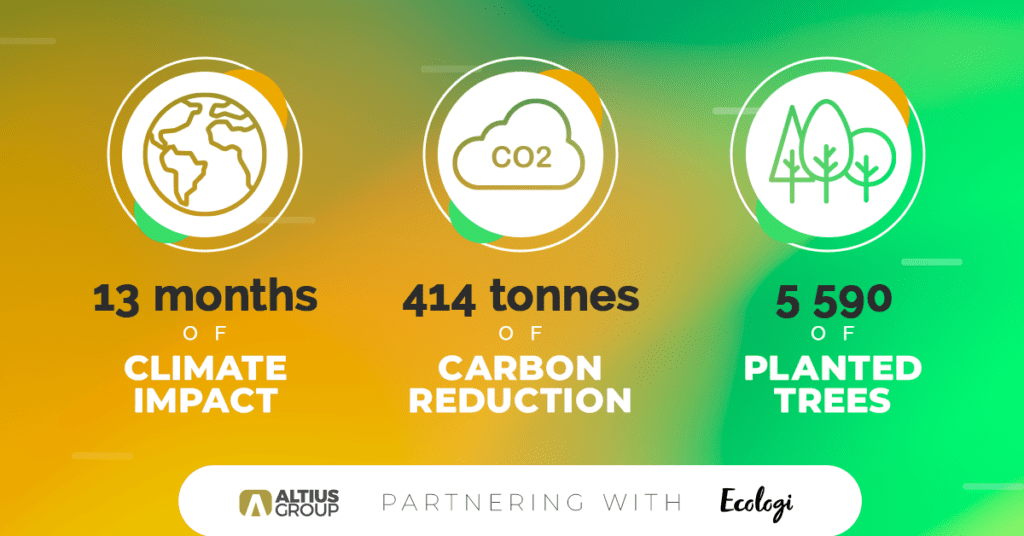 Altius Celebrates Over a Year as a Climate-Friendly Workforce Banner